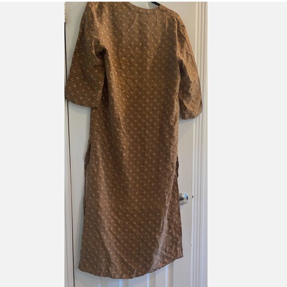 ANNE PINKERTON KAFTAN STYLE BUTTON UP DRESS 100% SILK ~ SMALL - Picture 2 of 7